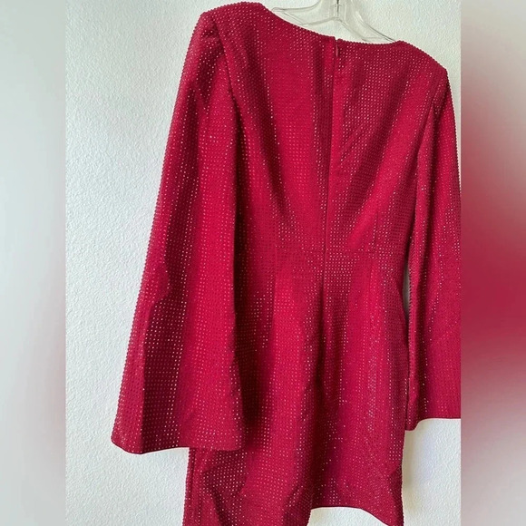 Roland Mouret Sequined Red  Cape minidress - Picture 13 of 14